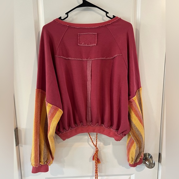 Free People Stripe Cuffed Pullover Small Sunrise Combo - Picture 5 of 5